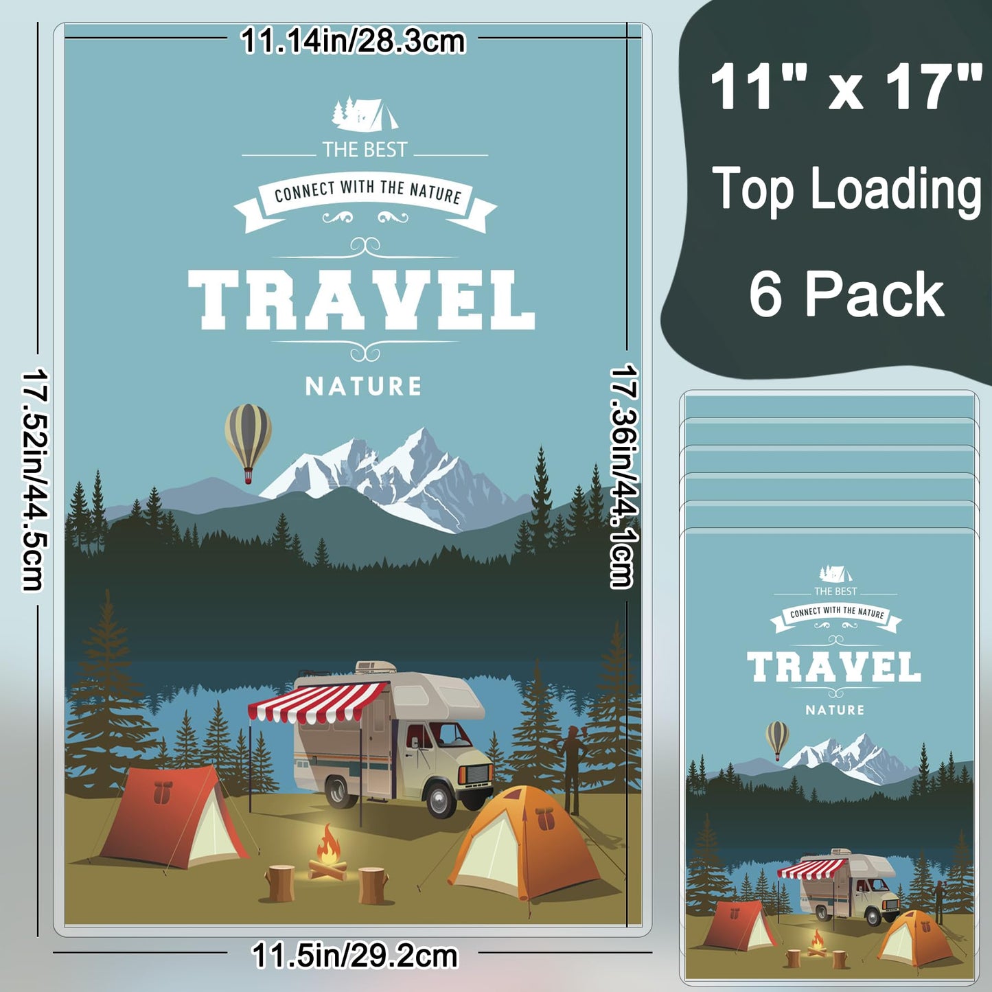 AKONEGE 6PCS 11 x 17 Rigid Print Protectors Hard Plastic Sheet Protectors, Clear Heavy Duty Top Loading Menu Holder Poster Sleeves Page Protectors Frames Holder for Magazine Photo Paper Poster Prints