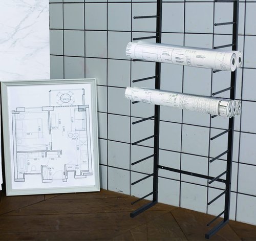 Wall Mount Blueprint Storage Rack Hanging Poster Display Rack Blueprint Roll FIle Holder,Art Paper Racks,Bulletin Board Paper Roll Holder Rack Roll File Storage Rack