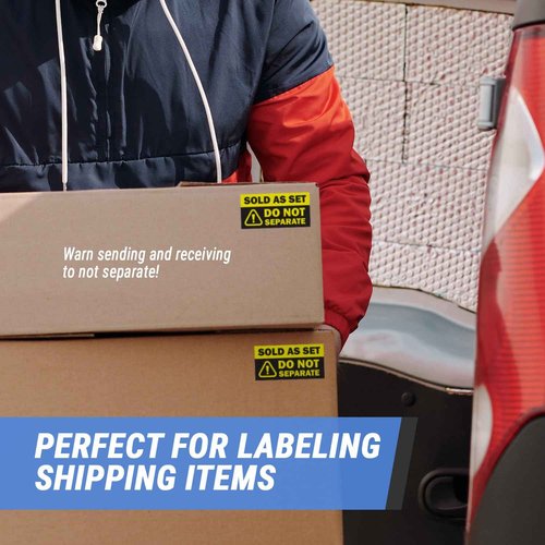 600 Sold as Set Stickers, 3" x 6" Do Not Separate Labels Fluorescent Yellow Shipping Supplies Packing Caution Warning Labels - 2 Rolls of 300 Stickers