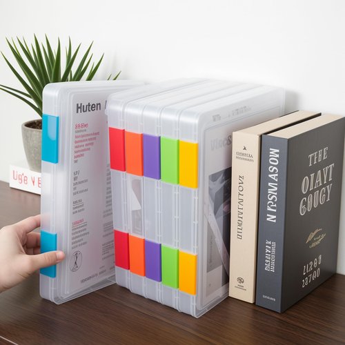 ZILAMGOO 6 Pcs Clear Plastic Document Storage Box, A4 File Box Paper Organizers Holder, Paper Storage Containers with Buckle for Document Magazine File Photo(12.4 x 9.84 x 1.18 in)