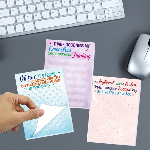 Fancy Land Notepads - Funny Memo Pads with Sayings | Christmas Gag Gifts for Office | 6 Pack