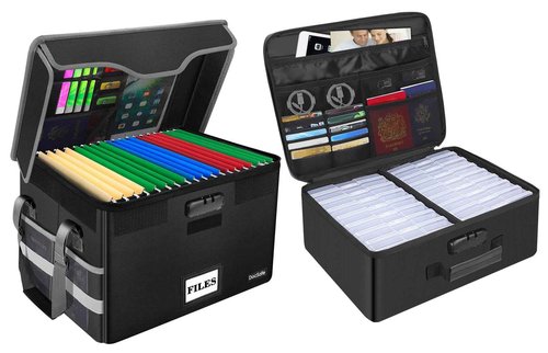 DocSafe Fireproof Document Box+Photo Storage Box with Lock