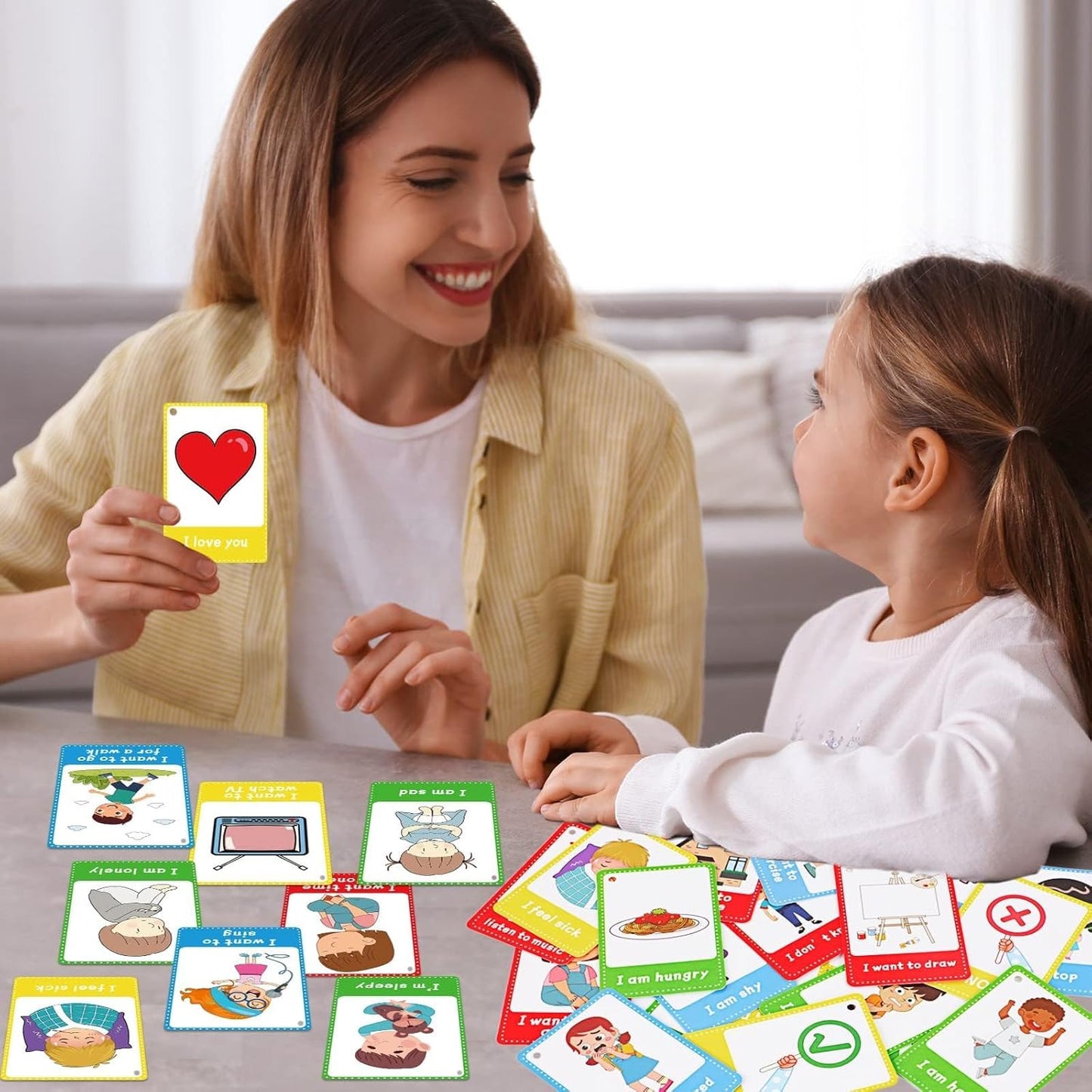 Skiennix Autism Communication Cards - 40PCS Visual Aid for Speech Delay & Language Learning | Special Needs Flash Cards
