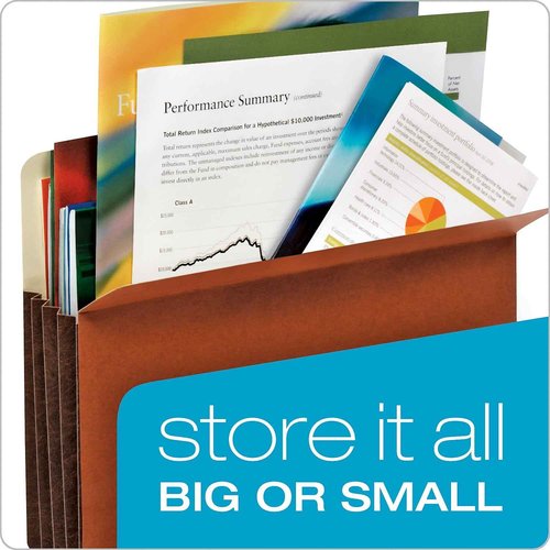 Pendaflex Globe-Weis/Pendaflex File Pockets, 3.5-Inch Expansion, Tyvek Gussets, Legal Size, Brown, 10 Pockets per Pack (64264)