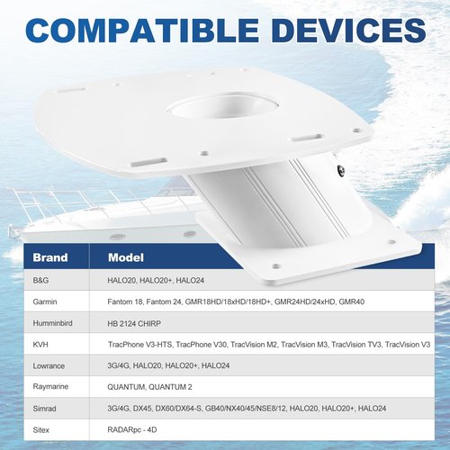 APT-F-150-01 Aluminum Radar Mount 6" Forward Leaning Compatible with Garmin Raymarine Simrad Radomes