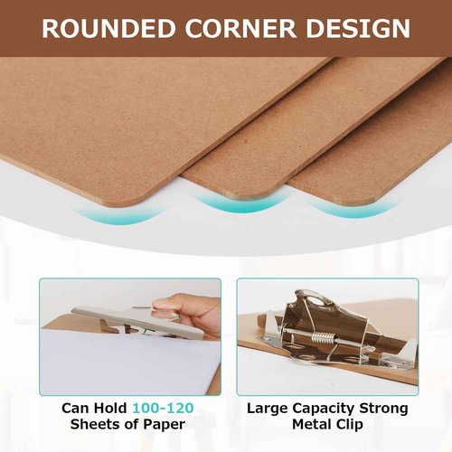 Juvealoe Wood Clipboard, Letter Size 8.5 x 11 Clip Board with Heavy Duty Butterfly Clip, 9 x 12.5 in, Suitable for Classroom, Students, Kid, Office Supply & School Supply(Pack of 20)