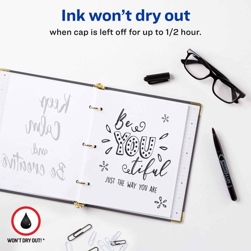 Avery Marks A Lot Value Pack Permanent Markers, Pen-Style, Bullet Tip, Water and Wear Resistant, 200 Black (29850)