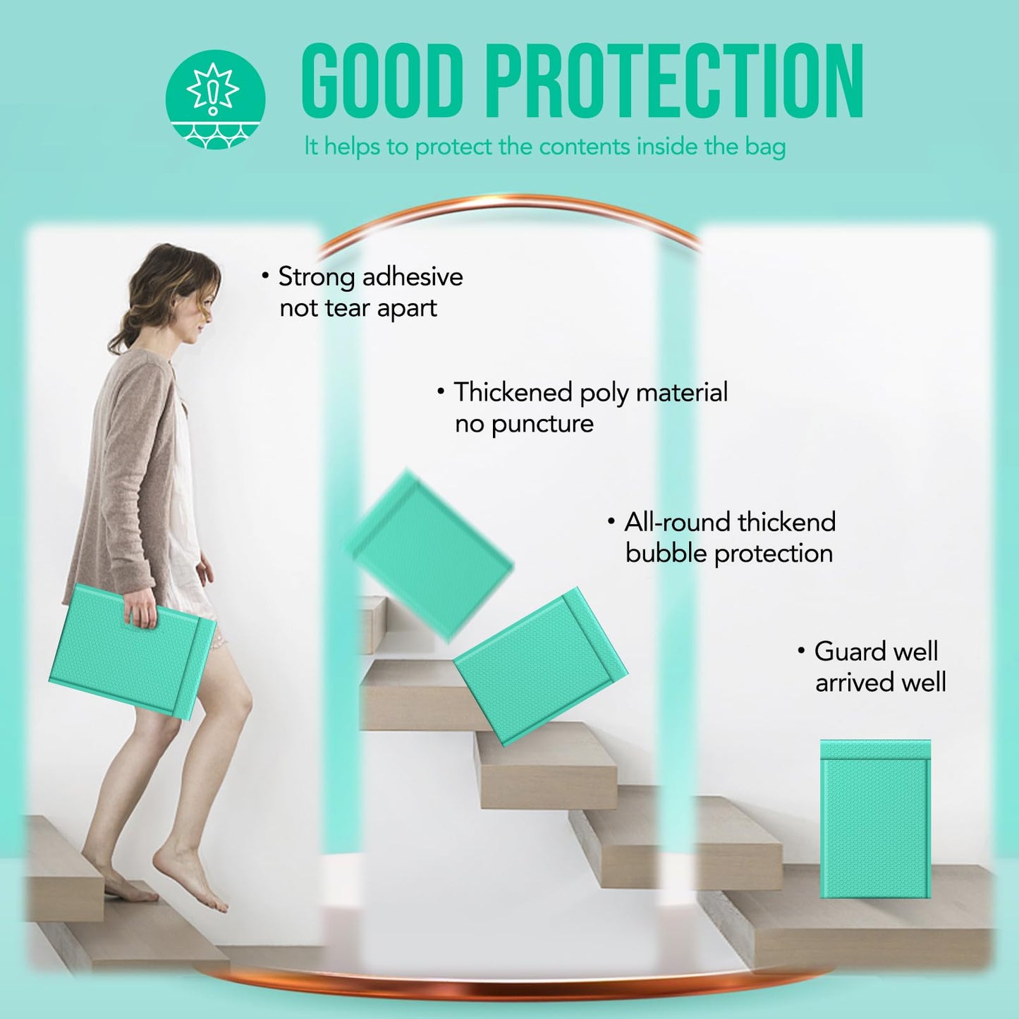 Fuxury Large Bubble Mailers 10.5x16" 40 Pack Thick Padded Envelopes Opaque Mailing Envelopes Bubble Padded Mailers Shipping Bags for Packaging #5 Teal