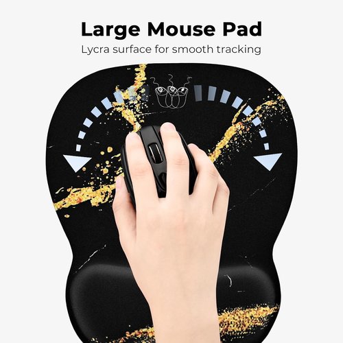 EooCoo Ergonomic Mouse Pad - Memory Foam Wrist Support & Non-Slip Base | 9.64 x 8.26 in for Home & Office
