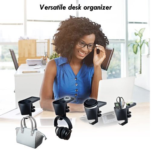 Max Smart Ergonomic Small Clamp On Keyboard Tray and Clamp on Cup Holder
