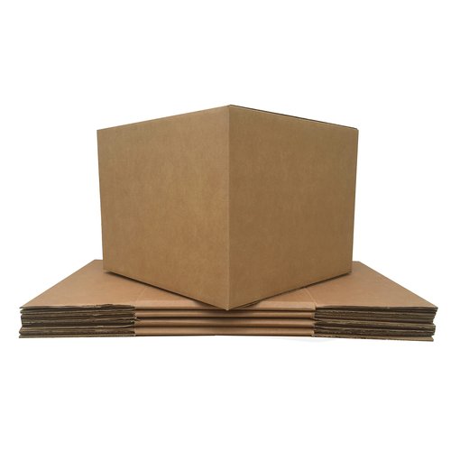 uBoxes Extra Large 23x23x16" Standard Corrugated Moving Box", brown corrugated & uBoxes Moving Boxes Medium 18x14x12-Inches Professional Moving Box