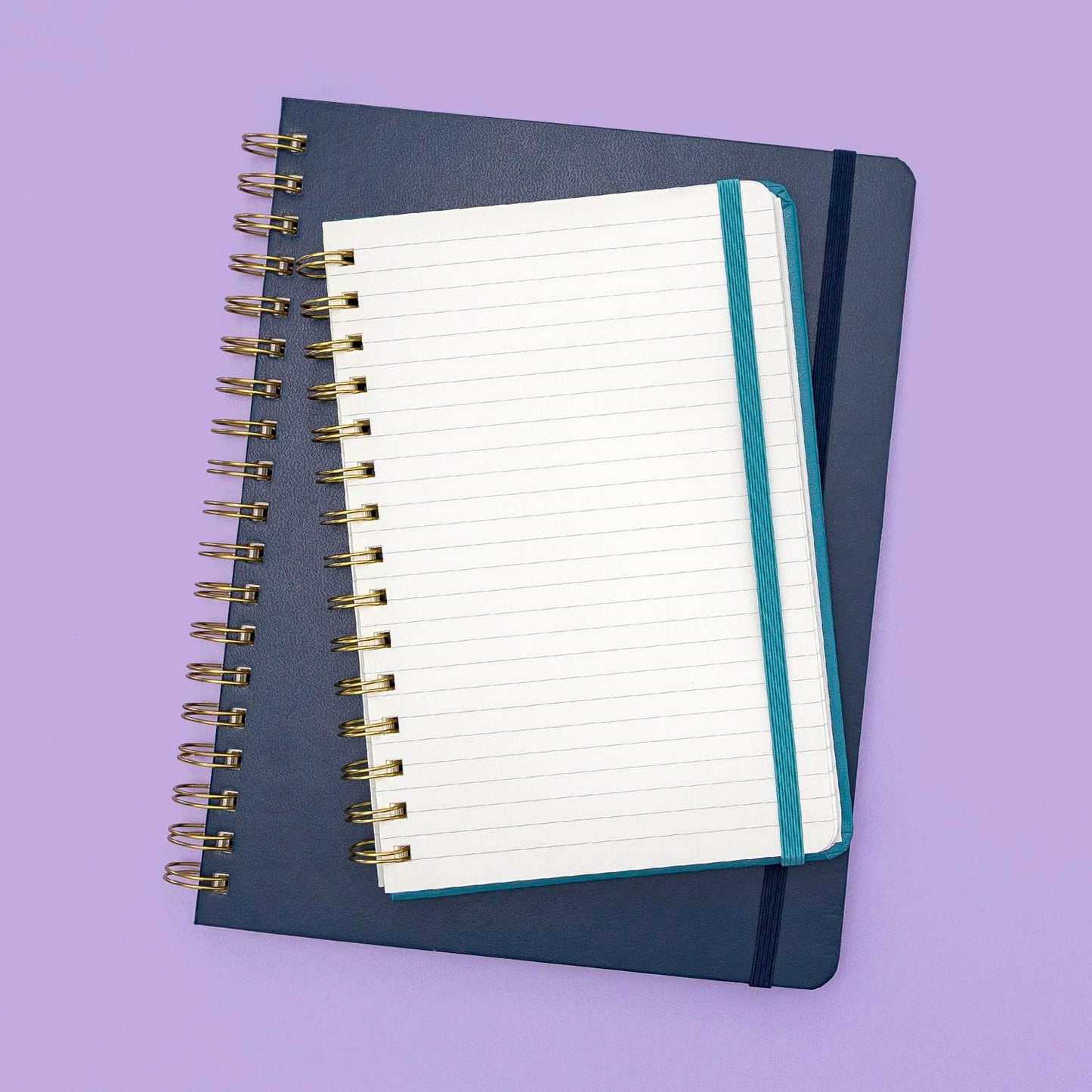 PAPERAGE Lined Spiral Journal Notebook, (Navy), 160 Pages, Large B5 Hardcover Journal for Women & Men, 10 in x 8.15 in - 100 GSM, Thick Paper, Spiral Notebook for Work, School & Journaling
