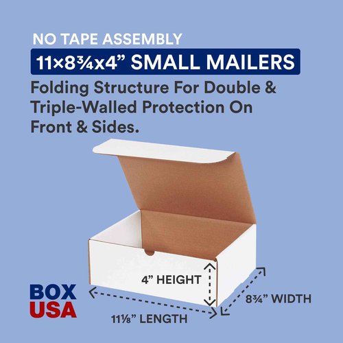 BOX USA Shipping Boxes Small 11.125"L x 8.75"W x 4"H, 50-Pack | Corrugated Cardboard Box for Packing, Moving and Storage