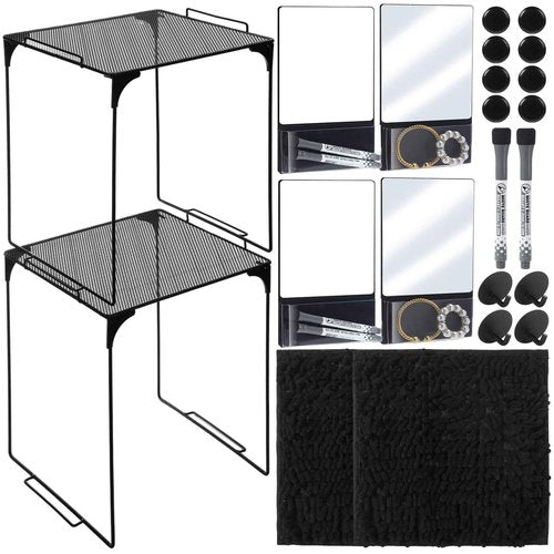 Kosiz 22 Pcs Locker Organizer and Decorating Kit Back to School Accessories Include Whiteboard, Mirror with Holder, Locker Dry Eraser Marker Rug Hooks for School Office Supplies
