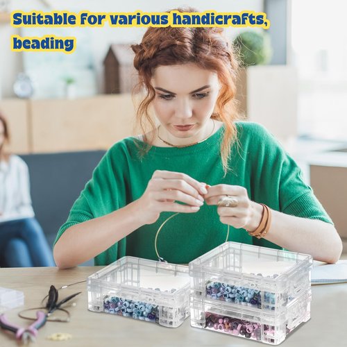 Suzile 32 Pcs Plastic Crayon Box with Snap Lids Bulk Stackable Crayon Storage Box Pen Pencil Container for Organizer Art Craft School Classroom Office Supply(Clear)