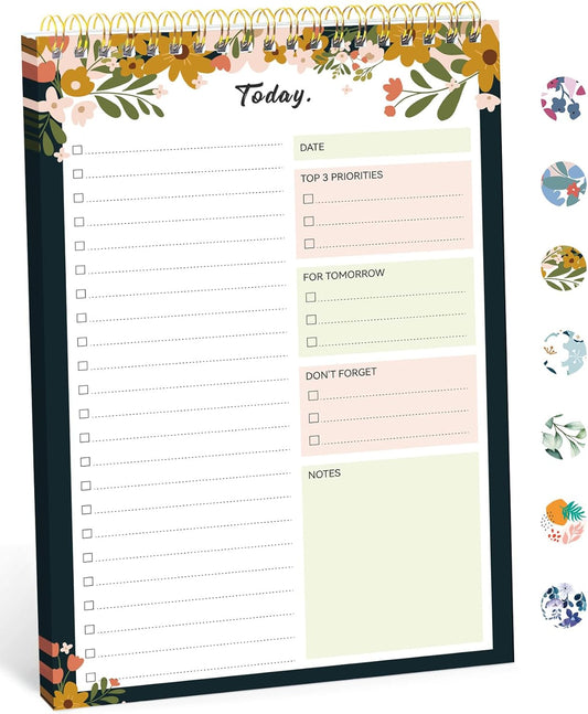 Taja To Do List Notepad - Undated Daily Planner with 52 Sheets | 9.8" x 6.5" - Ideal for Work, Home & School