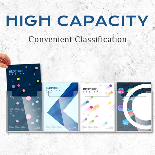 Sherr 2 Pcs Acrylic Brochure Holder Wall Mount, 8.5 x 11 Inches Clear Hanging Flyer Display Holder Plastic Pamphlet Stand for Magazine, Booklet, Bookmark