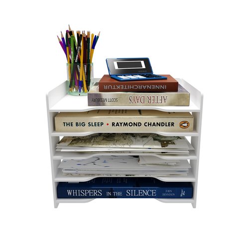 Natwind Office Desk Organizer - 5-Tier Document Storage Rack for Home Office & School