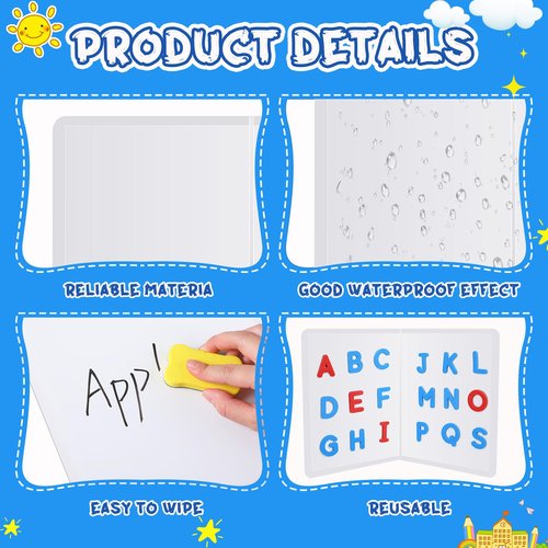 Motipuns 6 Pcs Folding Magnetic Dry Erase Activity Boards Foldable Magnetic Board Dry Erase Learning Project Scrum Folding Whiteboard for Students School Classroom