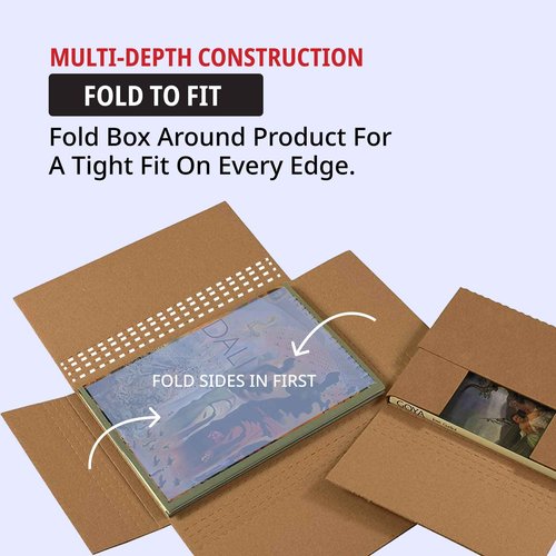 Tape Logic TLM2BKK Easy-Fold Mailers, 12 1/8" x 9 1/8" x 2", Kraft (Pack of 50)