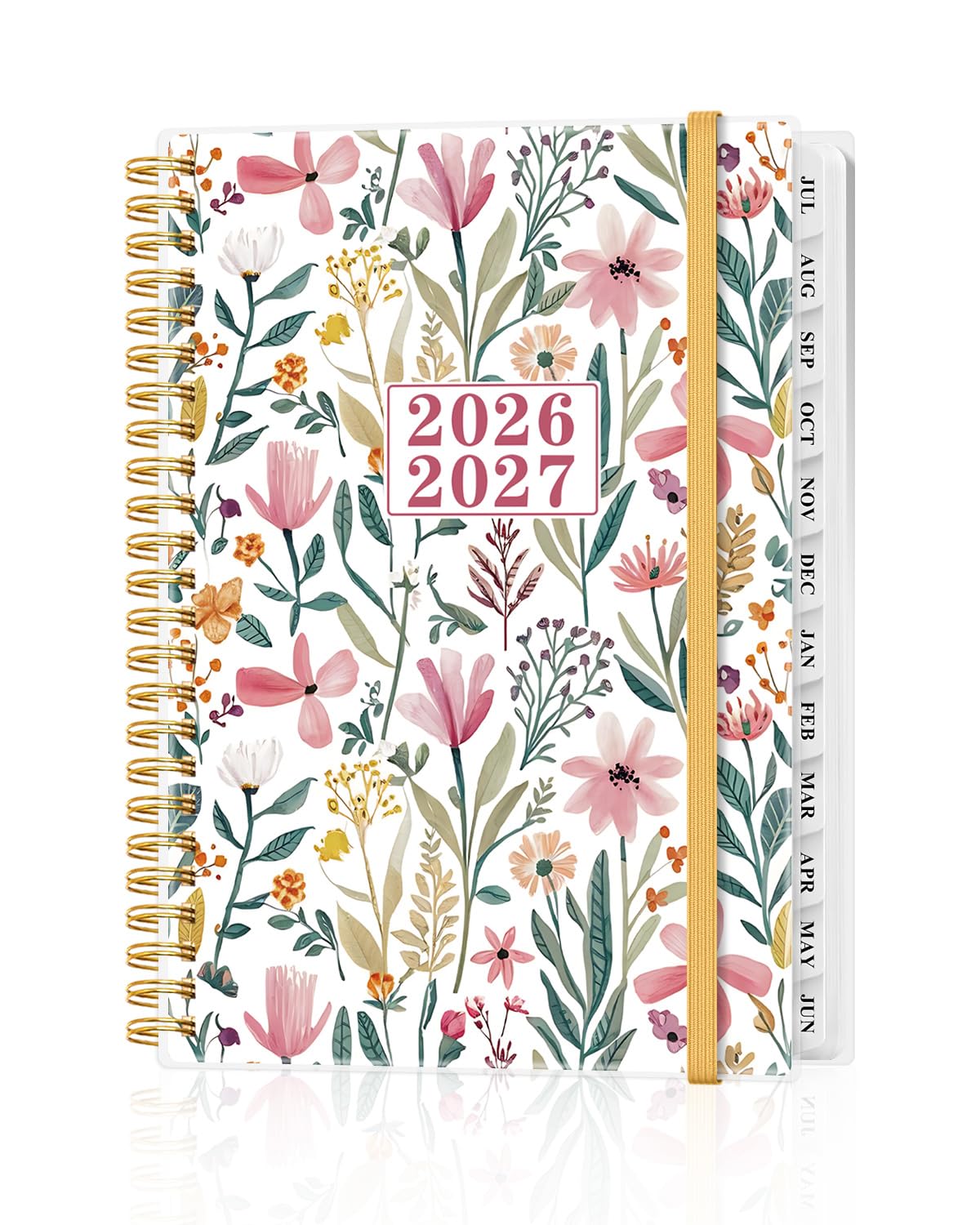 Planner 2026-2027 - Academic Planner from July 2026 to June 2027, Weekly & Monthly Planners Spiral Bound with 12-Month Tabs, Inner Pocket, 6.25" x 8.5", Leaf Flower
