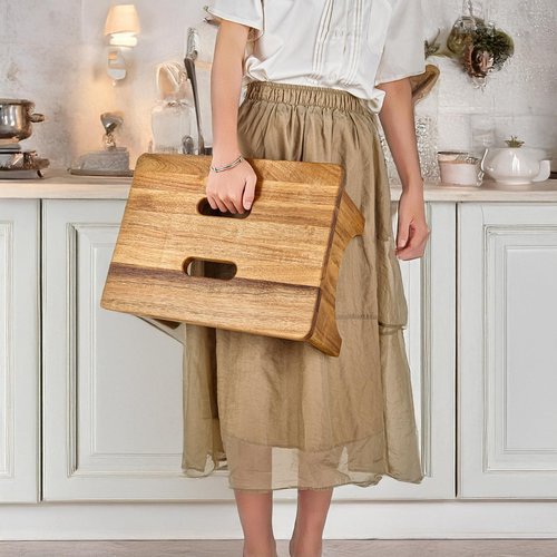 Wooden Step Stool, One Step Stools for Adults, 9'' Small Kitchen Stepping Stool,Heavy Duty Beside Step Stools for High Beds, Bedroom Foot Stool