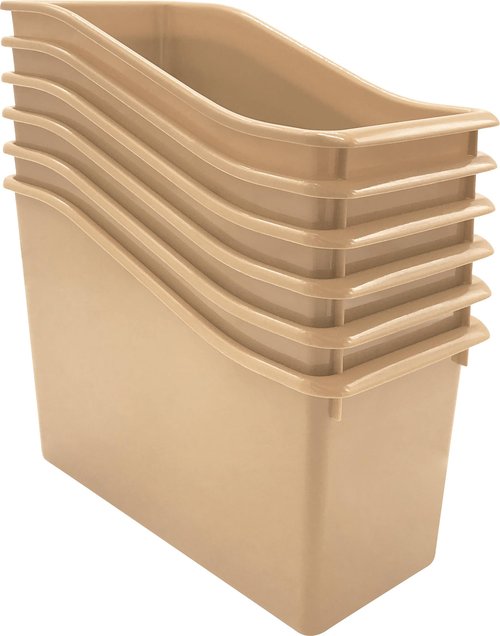 Teacher Created Resources Light Brown Plastic Book Bin 6-Pack (TCR2088751)