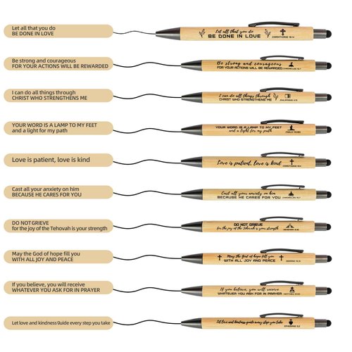 INSADA Bible Inspirational Stylus Pens Bulk Christian Pens with Scripture Great for All Ages Office and School Also Makes Great inspirational Gifts （180 Count）