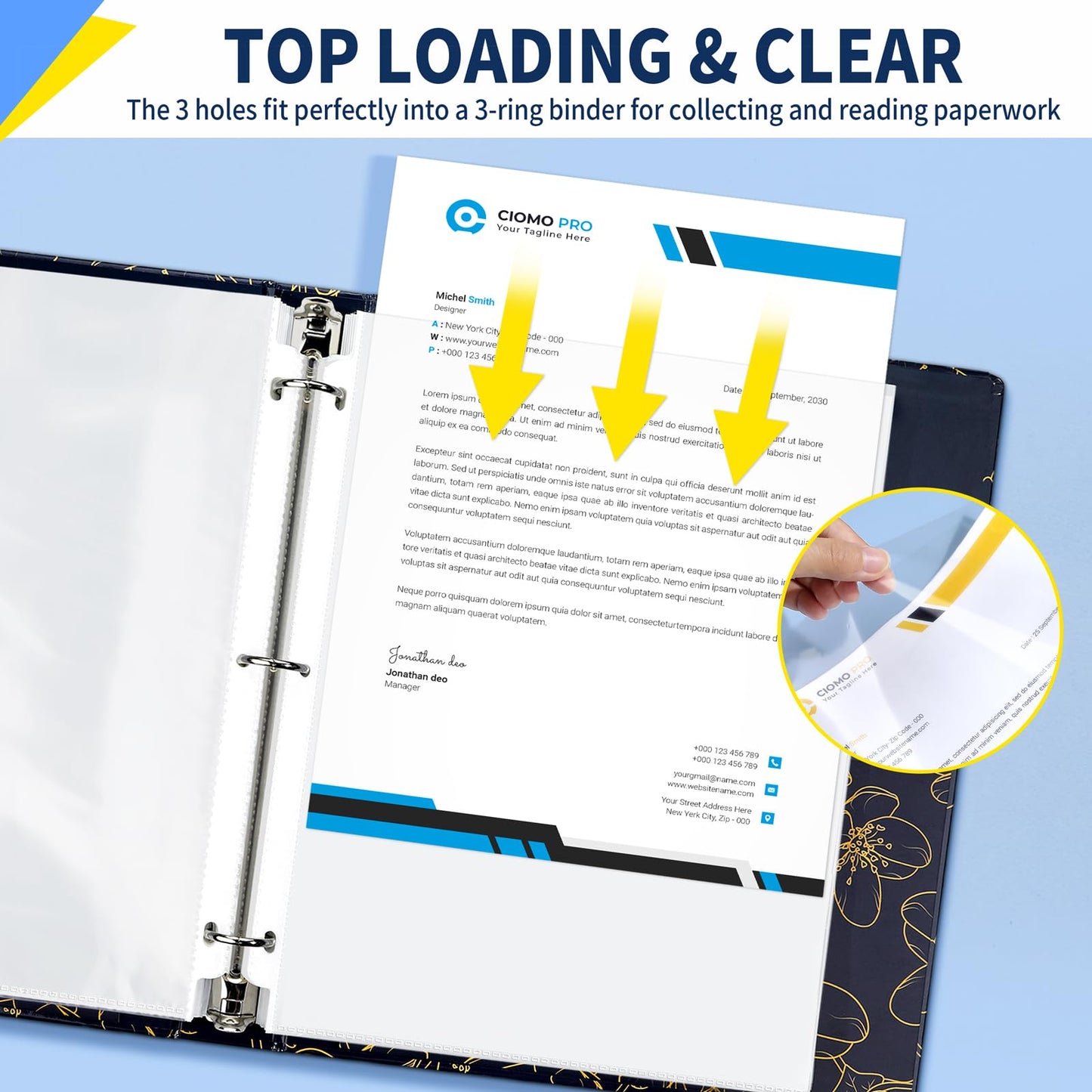 SUNEE Sheet Protectors 600 Packs for 3 Ring Binder, 8.5x11 Clear Plastic Page Sleeves for Paper, Documents, Certificate, Sheet Music, Recipe, File