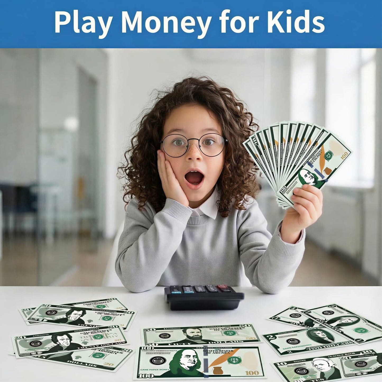 Spiricrystal 700Pcs Play Money Set for Kids – Educational Learning Bills for Teaching Math & Counting – Prop Fake Money Refill for Board Games & Cash Register Toy