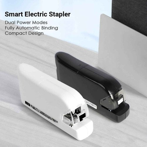 Kissdeer Electric Stapler with 1000 Staples & Staple Remover, Compact Palm-Sized Design, 20-Sheet Capacity, AC Adapter/Battery Powered, Ideal for School or Office Use, Fits No.10 Staples, White