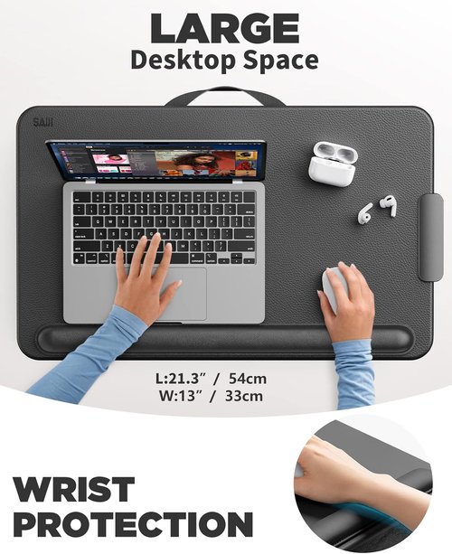 SAIJI Portable Laptop Lap Desk - Lightweight Tray for Bed & Couch | Fits Up to 17" Laptops & MacBook