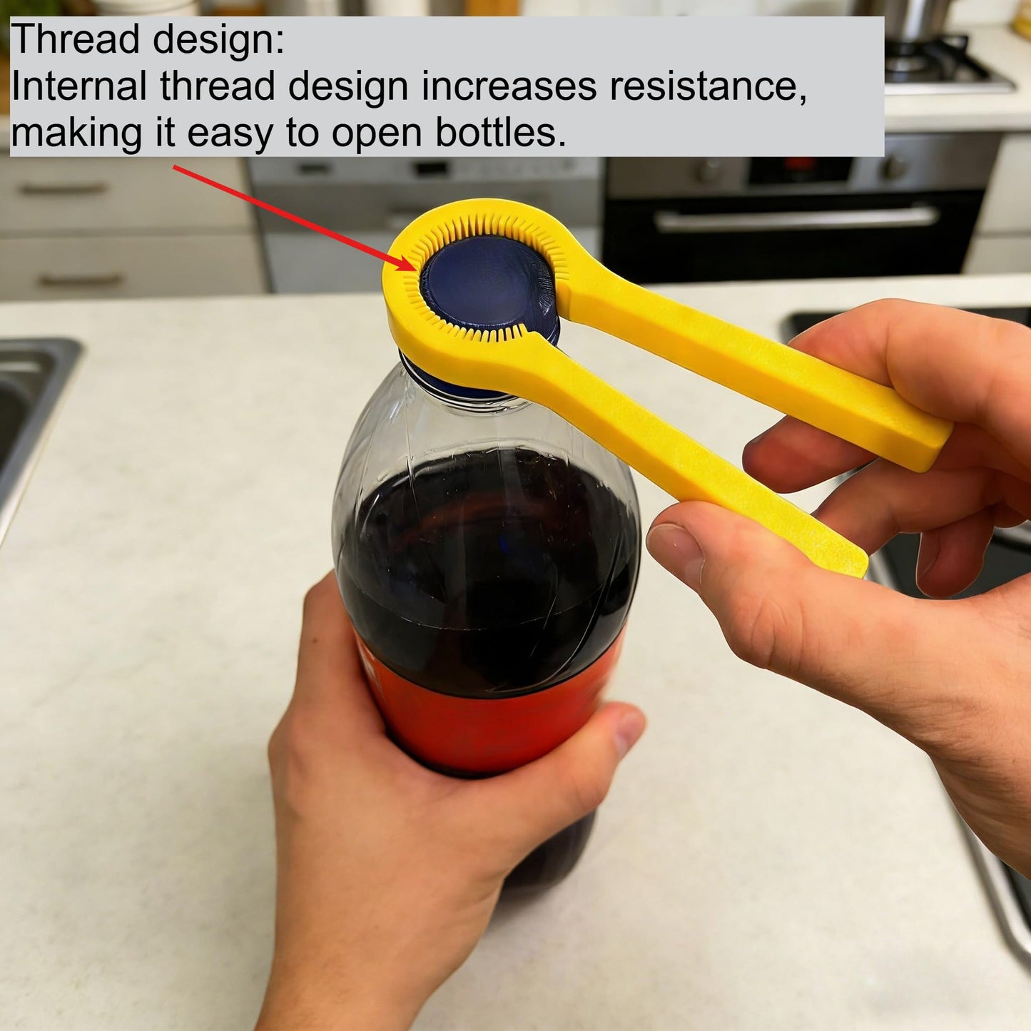 1pcs Home Kitchen Rotating Bottle Opener, Effortless Bottle Opening Tool, Ergonomic Grip, for Beer, Soda Bottles, Practical Kitchen Gadget (yellow)