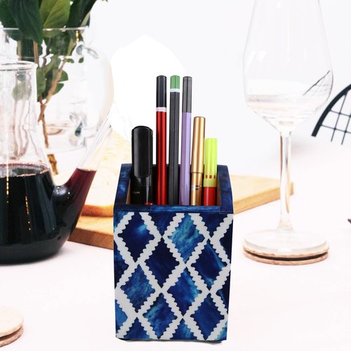 Handicrafts Home Pen Holders Organizers - Pencil Holders and Organizers for Desk - Diamond Blue