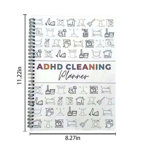 ADHD Cleaning Checklist can be edited，Home cleaning plan time management manual，Customizable cleaning checklist notebook，ADHD friendly task manager with pre filled and blank templates