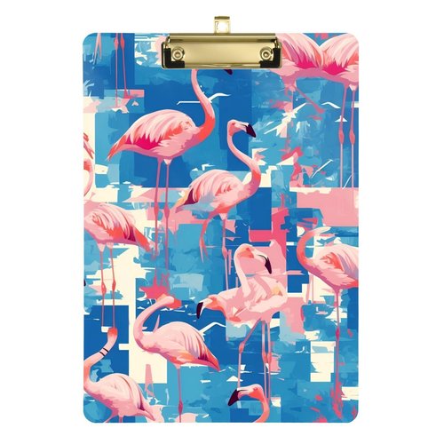 Pink Flamingo mini clipboard Cute Hard Board for Soccer Truck Driver Size 9 x 12