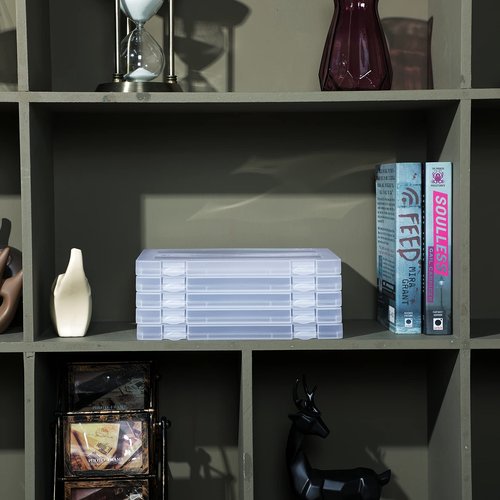 6 Pieces A4 File Box Paper Photo Storage Box A4 Portable Project Case Clear Plastic Document Magazine Organizer Box for Office School Supplies Accessories 12.52 x 9.5 x 0.95 Inch