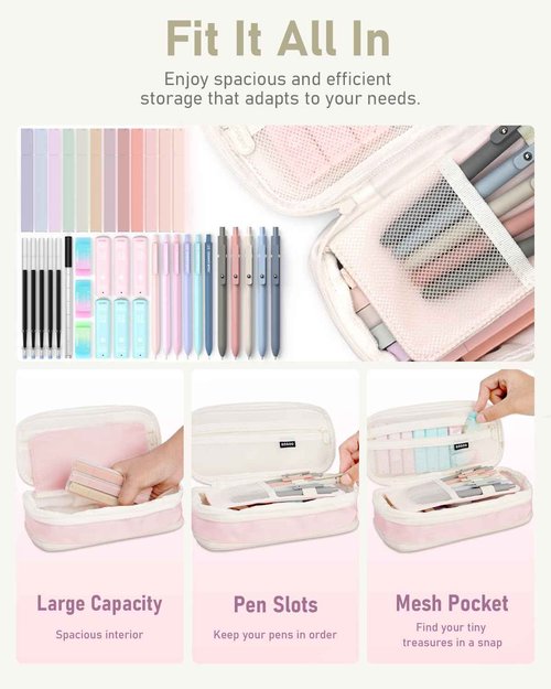 Four Candies Aesthetic School Supplies with Cute Pen Case