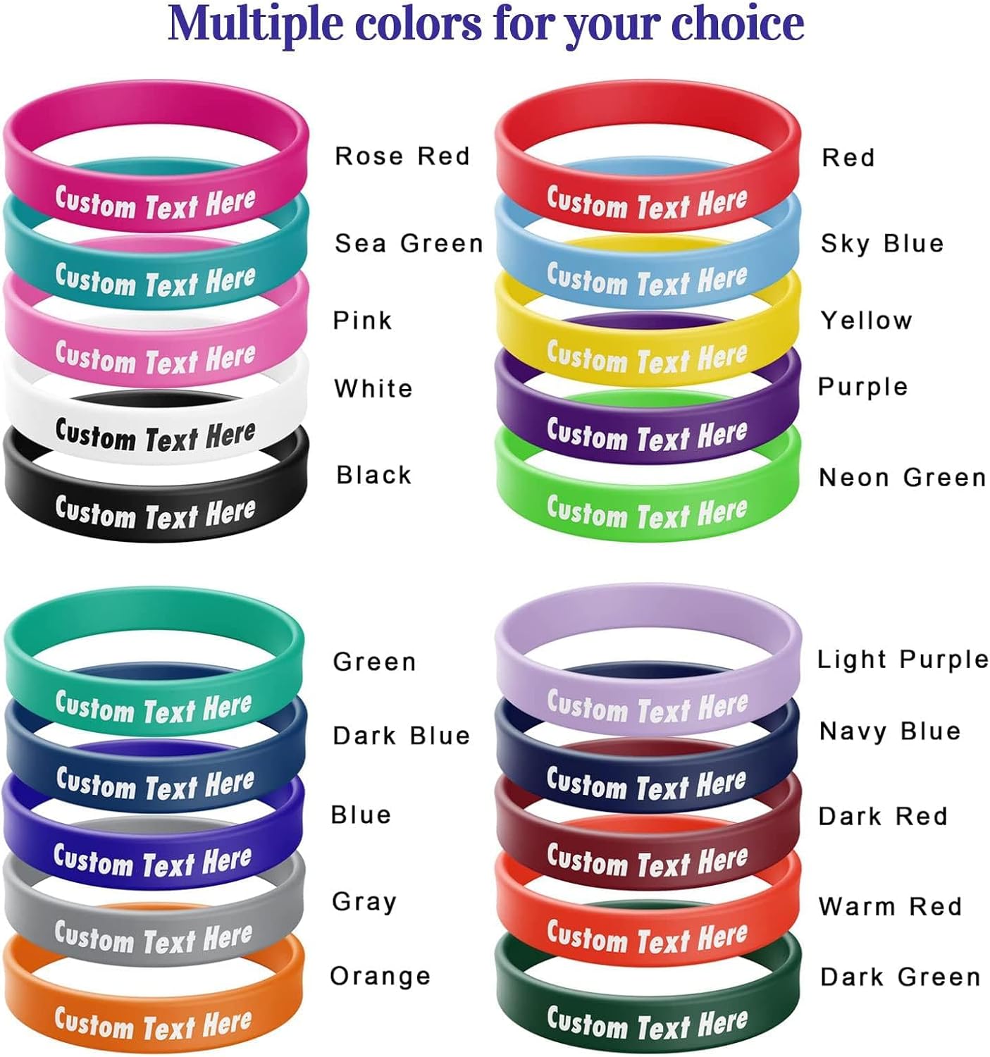 Wanstay Custom Silicone Wristbands - Personalized Rubber Bracelets for Events & Gifts | Bulk Options Available