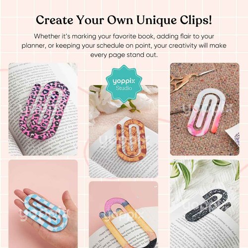 YOPPIX 30 Set Sublimation Paper Clips Blanks Bulk, Jumbo Sublimation Acrylic Paperclip Bookmark Clips with 30Pcs Back Card for Heat Transfer DIY Crafts, Office School Supplies, Back to School Gifts
