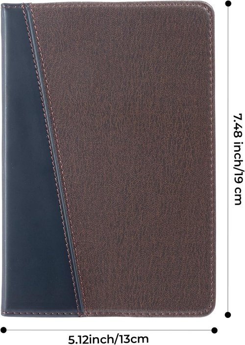M&G Leather Hardcover Journal | 230 Pages, Large B5 Size, Thick Ruled Notebook for Writing (Black & Brown)