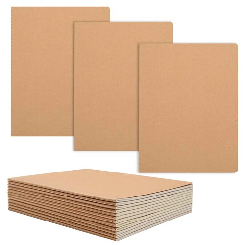 XYark Large Notebook Journals Bulk, 15 Pack, B5 Size, Kraft Cover, College Ruled, 60 Pages, 8.5x11 inch, 80GSM Thick Lined Paper