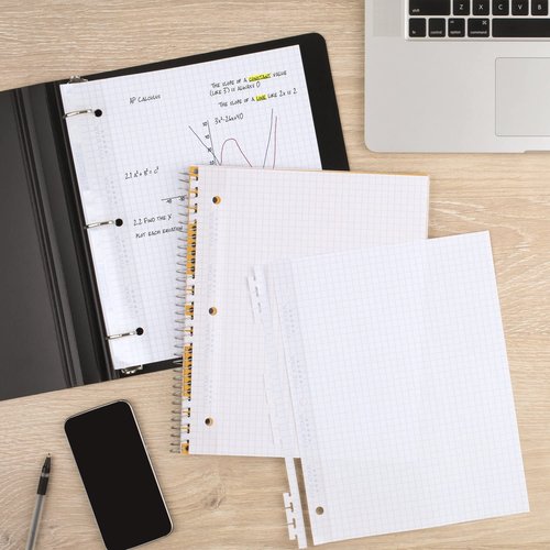 Five Star Insertable Loose Leaf Paper, Notebook Paper, Graph Paper to Add Pages, Reinforced Filler Paper, 8.5 x 11, 75 Sheets (17018)