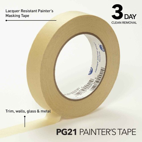 IPG PG21, Lacquer Resistant Masking Tape, 0.94" x 60 yd, Tan, (9-Pack)