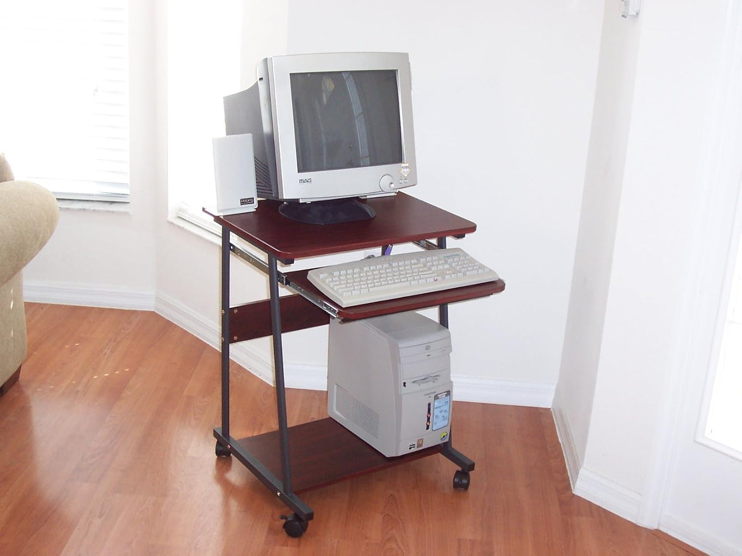 CUZZI 24" Narrow Mini Compact Computer Desk - Perfect for Small Spaces, RVs & Work from Home