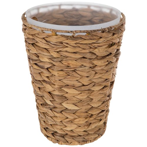 Hobby Lobby Woven Water Hyacinth Waste Basket with Removable Liner, Natural Tan, 11 x 8.75 inches, Bathroom, Office
