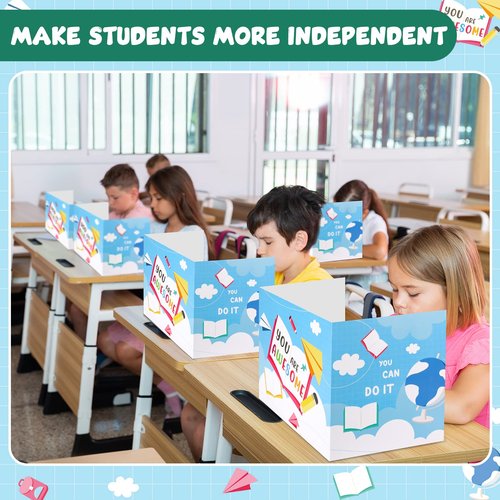 36 Pcs Desk Dividers Privacy Boards for Student Classroom Privacy Folders for Student Desks Study Carrels Reduces Distractions for School Tests, 15.76 x 13.3 x 11.8 inches(You are Awesome)