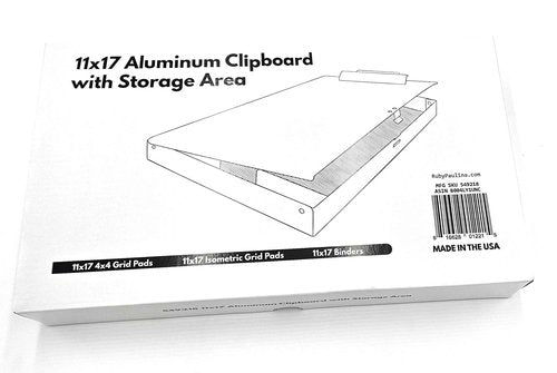 11x17 Clipboard Aluminum Storage Box Featuring a High Capacity Clip