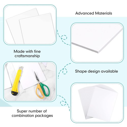 20 Pack Foam Board 16 x 20 x 3/16" White Poster Board Bulk Large White Foam Core Boards for Crafts Framing Art Display Presentation Projects School Office