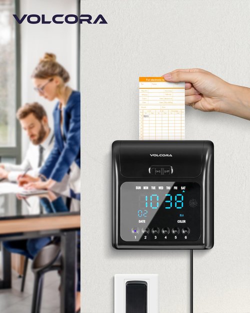 Volcora 100 Pack Time Cards for Employees 2 Sided 7.4 x 3.4" Sprint for Volcora Time Clock, Timecards Monthly for Time Recorder, Overtime and Total Hours Included